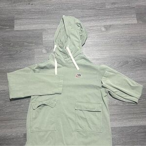 Nike Olive Green Hoodie Dress with White Drawstrings